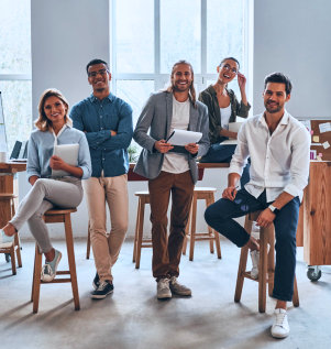 group of staff smiling at the camera